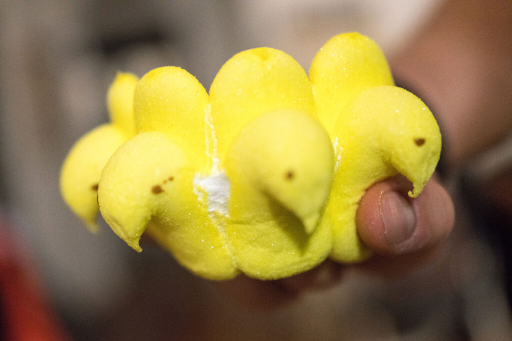 "Brass Knuckles" made of Peeps